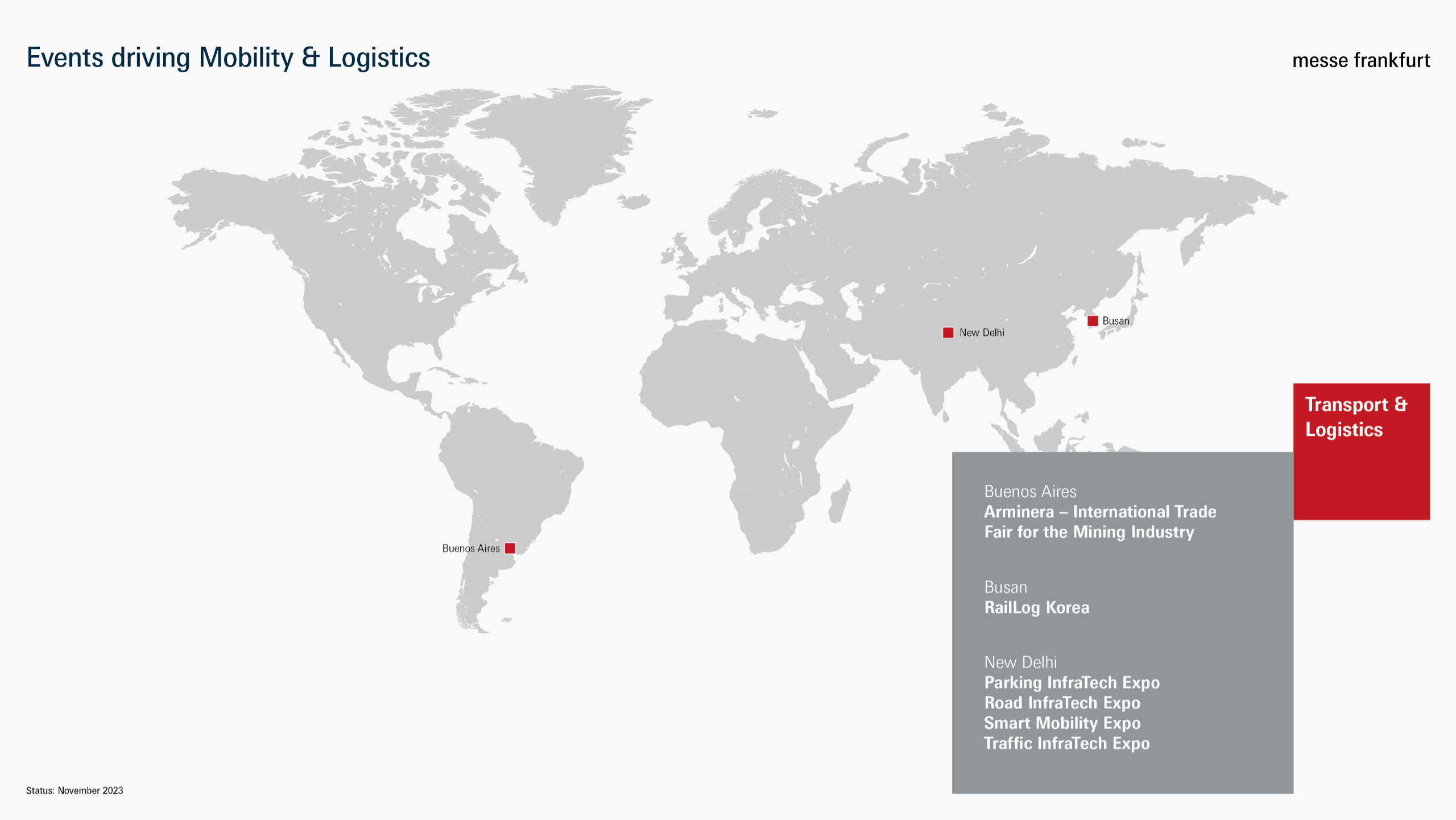 Transport & Logistics worldwide map